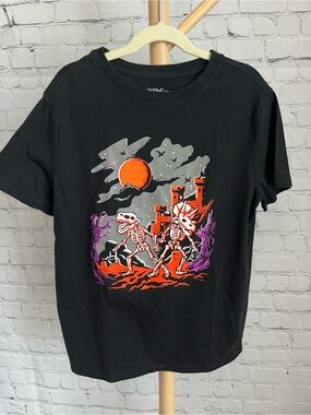 ⭐️⭐️PICK 5 / $20 Cat & Jack Black Graphic Skeleton Tee with Orange Moon